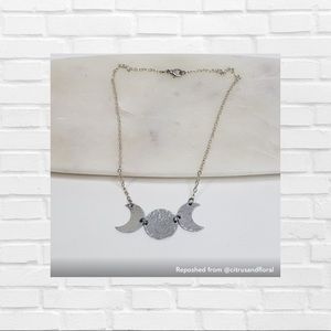 Phases of the Moon Handmade Silver Necklace